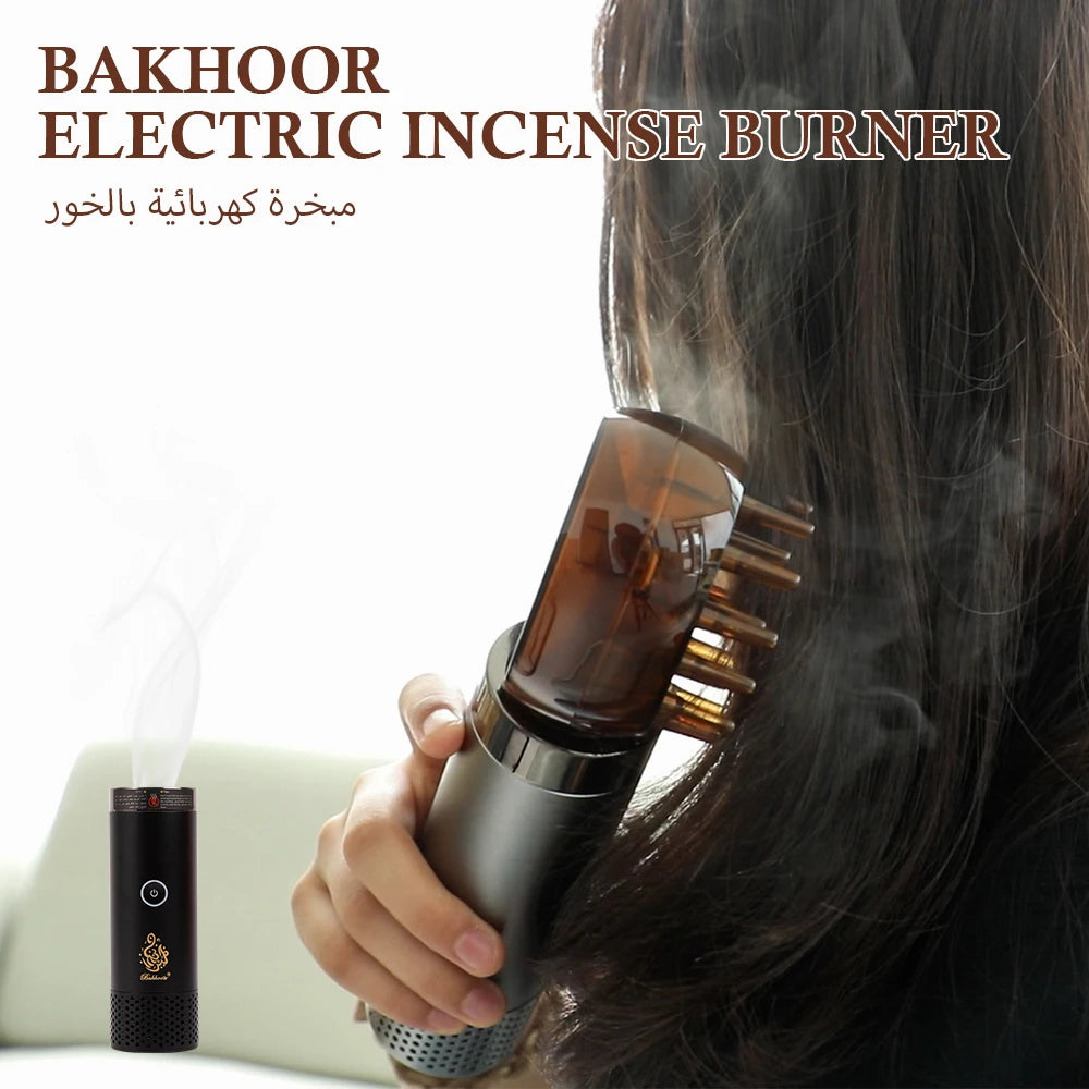 Namste Electric Bakoor Incense Burner Hair Aroma Diffuser USB Rechargeable Comb Incense Censer Muslim Dukhoon Home Air Freshener